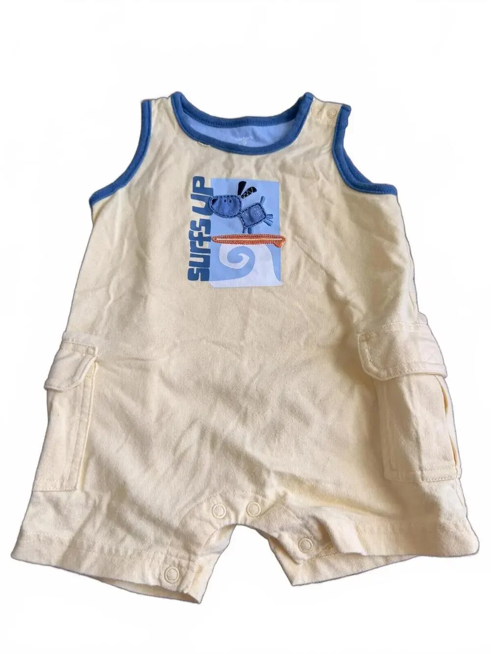 Carter's Surfs Up Dog Sleeveless Cargo Romper 9M